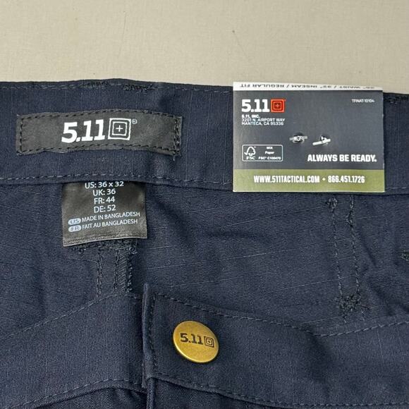 5.11 TACTICAL Men's Tactlite Pro Ripstop Pant Sz- 36"W x 32"I Dark Navy 74273 - Picture 10 of 16
